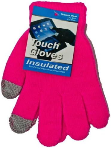 Adults Neon Pink Touch Screen Gloves