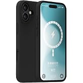 BUFF LABS iPhone 16 ile Uyumlu Magsafe Destekli Rubber Fit Silikon Kılıf, Yumuşak, Kablosuz Şarj, Tam Koruma (Black)