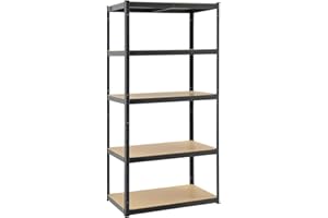 Juskys Étagère pour Charges Lourdes Basic, 200x100x60 cm (HxlxP) | 875 kg | 5 Planches| Étagère de Stockage emboîtable métal étagère de Cave système (Gris)