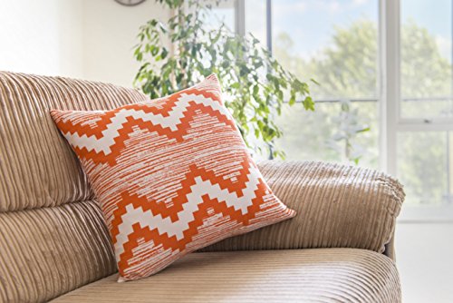 TreeWool®, (2er Pack) Ikat Chevron Design Baumwolle Dekoratives Kissenbezüg (Orange, 40 x 40 cm) - 6