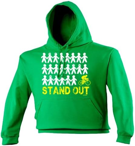 STAND OUT AND CYCLE (XXL - GREEN) HOODIE funny fathers day - slogan clothing joke novelty vintage retro top mens ladies girl boy sweatshirt men women hoody HOODIE fashion urban cool geek shirt be different same is lame bicycle bike lycra pedal helmet mountain casual day for him her brother sister mum dad daddy father mother mummy birthday ideas Christmas present gift S M L XL 2XL - by 123t