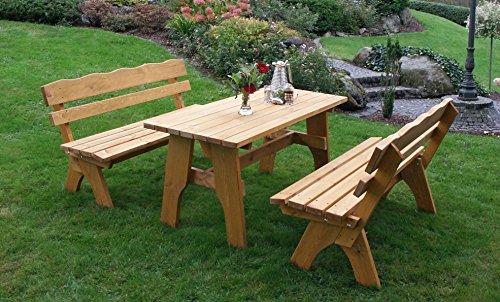 Gartengarnitur Freital 150cm 3-teilig, Kiefer massiv 35mm, imprägniert