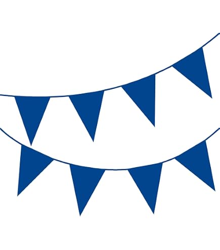10 M Wimpelkette In Babyblau – Bunte Flaggen Für Geburtstag, Gartenparty Oder Fest