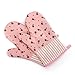 Produktbild NEW Handschuh Mikrowelle Grill Ofen Baumwolle Backtopf Mitts Kochen Hitzebeständige Küche, Gesteppte Baumwolle Set Mit 2 Fäustlinge (Color : Pink flowers)