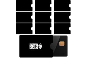 RUOXIXI 10 Pezzi Custodia Bancomat Schermato,Protezione RFID,Proteggi Carte di Credito Contactless per Donne Uomini, 9.2 x 6.2 cm,per Passaporto, Proteggi Carta Bancaria,Nero