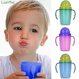 luerme 230 ml Süße Babys Kids Kinder Double Layer hitzebeständig Trinkbecher Stroh Trinken Flasche mit Griffen - 8