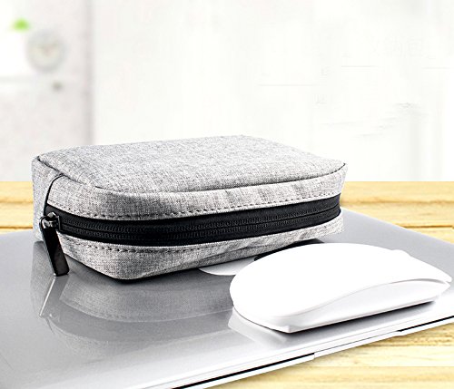 Jukkarri® Elektronikzubehör-Reisekasten für Energy-Banks, USB Drive Shuttle, Kabel Zubehör Tasche Organizer Power Bank Fall, Electronics Zubehör Travel Gear Organisieren Fall, Kabel Management Festplatte Tasche - 2
