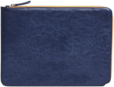 MacBook Faux Leather Sleeve Carrying Bag With Zipper Closure UltraBook iPad Pro 12.9 + More 13 by SettonBrothers, Blue