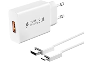 LIANSUM 18W Cable Cargador 3.0 USB Tipo C, Cargador de Carga Rápida para Xiaomi Redmi Note 12, 11, 10, A2, 8, 10 Pro,F3, 11i, 10S, 11T, 9T, 8T, Mi12, Mi11, Mi10,MiA2, Pro5G, Poco X3 Note 8 Cargadors Carga