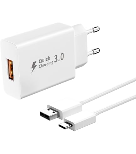 Huawei Originale Caricatore Da Viaggio HW-050100E2 1A + Cavo Dati Micro USB - Bianco - Per Ascend P9 Lite, P8, P7, Mate 8 E Altri