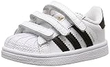 Blanco blanco negro Adidas Superstar Foundation - Zapatillas de deporte para bebé, color blanco/ negro, talla 20