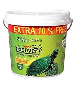 Taiyo Pluss Discovery Aquatic Premium Turtle Food Bucket (1Kg) with Free Key Ring by Foodie Puppies