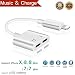 Produktbild Lightning Adapter für iPhone 7/7 Plus / iPhone 8/8 / X / 10 Dual Lightning Kopfhörer Adapter und Splitter Kopfhörer Adapter und Ladekabel Konverter, Kopfhörer Audio Kabel und iPhone Ladegerät Port, Musik Player + Ladegerät (Unterstützung IOS 10.3 / 11 oder die letzte Version)
