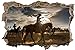 Produktbild Cowboy Pferde Sonne Wandtattoo Wandsticker Wandaufkleber D0954 Größe 60 cm x 90 cm