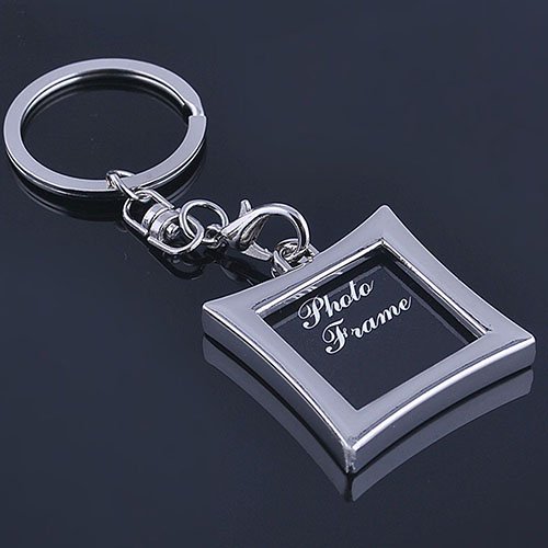 Preisvergleich Produktbild Bluelans® Schlüsselanhänger Foto, Fotogeschenk, Anhänger silber aus Metall, für Schlüsselband, Auto, Motorrad oder Tasche, mit magnetischem Chip (Quadrat)