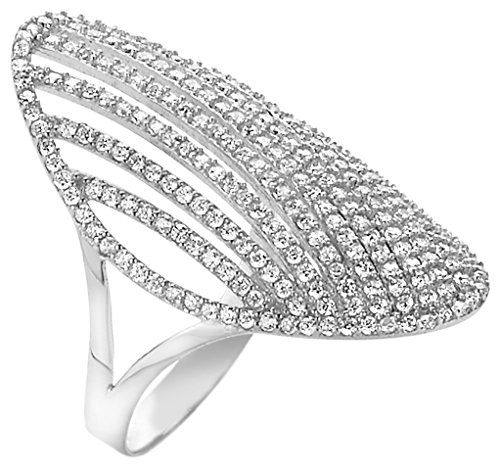 Orphelia Damen-Ring 925 Silber rhodiniert Zirkonia wei Brillantschliff Gr. 54 (17.2) - ZR-7004/54