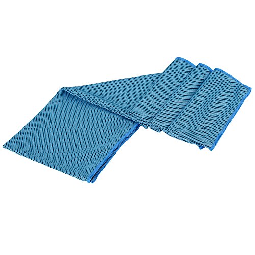 HiHiLL Mikrofaser Handtuch Kühlung sofortige, 11.81*47.24“, Ultra Dünn und Leichtgewichtig , für Fitness und Täglichen Gebrauch (TL-C1, Blau) - 2