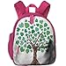 Produktbild Kids' Boys&Girls Bookbags with Pocket Tree of Life Valentines Love Tree with Heart Leaves On Curved Patterns Nature Life Decorative Green Brown White
