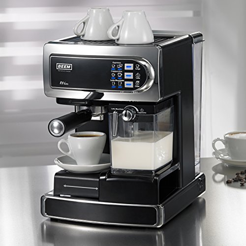 BEEM i-Joy Café Ultimate 20 bar, Espresso-Siebträgermaschine mit 20 bar und integriertem Milchaufschäumer, chrom-schwarz - 3