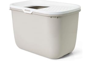 PETGARD Katzentoilette Katzenklo HOP IN mit Einstieg von Oben beige-Weiss