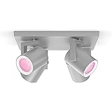 Philips Hue White and Color Ambiance Argenta Faretto Smart, 4 punti Luce, GU10, 4x5.7W, Bianco