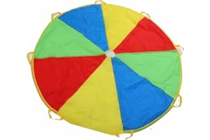 DILWE Rainbow Umbrella Kids Play, Parachute Outdoor Activity Game Accessory dla kilku dzieci