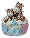 Sibling New Baby Brother / Big Sister One Tier Blue Giraffe Nappy Cake Baby Gift with FREE UK Delivery