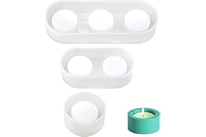 ICELSA 3 Piezas Candle Holder Molde,Cilíndrico Portavelas Moldes,Herramientas para Hacer Candelabros para Decoración de Mesa,Decoración del Hogar