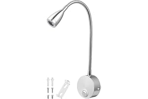 OSALADI Lampada da lettura a LED, minimalista da comodino, lampada da parete flessibile a collo di cigno per camera da letto, camera da letto, dormitorio e luce bianca calda