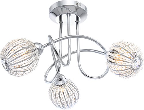 globo 56102-3D G9 33 Watt Degray Ceiling Lamp, Chrome