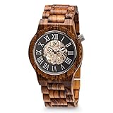 AQUADI' Herren Automatik Skelettuhr aus Holz - Surrentum Zebra & Black | Sportliches und Elegantes Design, ökologisch