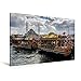 Produktbild Premium Textil-Leinwand 120 cm x 80 cm quer, Hafen in Istanbul | Wandbild, Bild auf Keilrahmen, Fertigbild auf echter Leinwand, Leinwanddruck: Blick auf einen Hafen in Istanbul. (CALVENDO Orte)