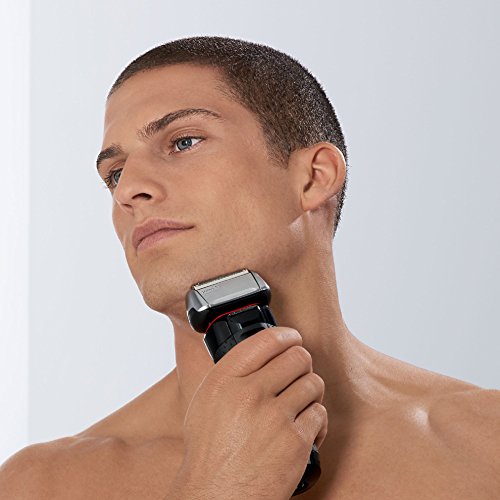 Braun Series 5 Elektrischer Rasierer 5090cc, mit Reinigungsstation Clean&Charge, schwarz/silber/rot - 3