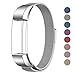 Produktbild Fitbit Alta HR und Alta Trägern für Frauen, fanceeast Milanaise Magnetische Schnalle Atmungsaktiv Woven Edelstahl Armbanduhr Ersatz Bands,  Silver,  Small Size: 5.5" - 8.6"