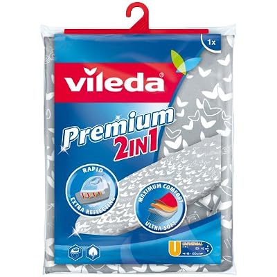 Vileda Vivid Raw 140511 Premium 2en1 Housse pour Planche à Repasser 135 x 53 x 1 cm
