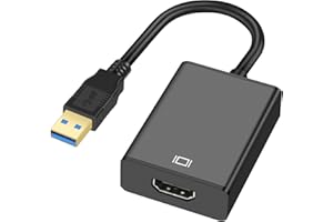 AXFEE Adaptador USB a HDMI, Adaptador USB 3.0 a HDMI Macho a Hembra, USB en el Adaptador, para PC, Laptop, HDTV TV Compatible con Windows 10, Windows 8.1, Windows 8, Windows 7 (no para Mac)