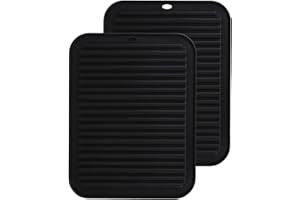 FADCAER 2Pcs Sottopentola in Silicone Tappetino Isolante a Forma di Onda Tappetino in Silicone Antiscivolo e Termoresistenti Vaschetta Di Drenaggio per Piatti Caldi Pentole e Padelle