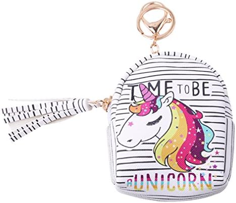 Unicorn Small Wallet with Keychain Tassel Zipper Key Holder Coin Purse Clutch Bags (Style 6)