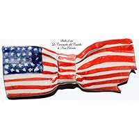 Nœud papillon en Ceramique Ligne Drapeau Américain Fabriqué et Peint à la main par "Le Ceramiche del Castello di Nina Palomba" Pièce Unique Made in Italy Dimensions L 10 x H 4,5 cm