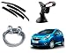 Auto Pearl Premium Quality Car Accessories Combo of Car Rain Wind Door Visor Side Window Deflector. & Full Steel Towing Tow Cable 2000kgs 6mm Heavy Duty 4Mtr. & Universal Car Windshield Mount Holder Mobile Stand. RS.1636.00