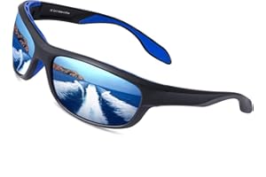 Elegear Polarized Sport Sunglasses Cycling Glasses UV 400 Protection with TR90 Lightweight Frame perfect for Running Fishing Golf Biking - Blue