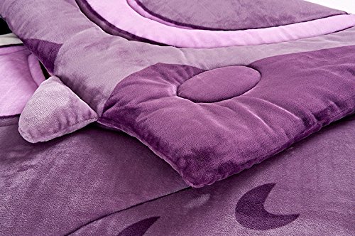 MeMoreCool Flanell-Bettwäsche Totoro, niedliche Kuscheldecke für Kinder, weicher Totoro/Katze/Eule-Bettbezug, abnehmbar und waschbar, baumwolle, eule, 1Piece - 3