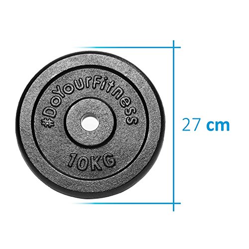 2x Hantelscheiben aus 100% Gusseisen in 1,25kg 2,5kg 5kg oder 10kg / 30mm Bohrung / Mattschwarz idealder für Langhantel oder Kurzhantel - 2