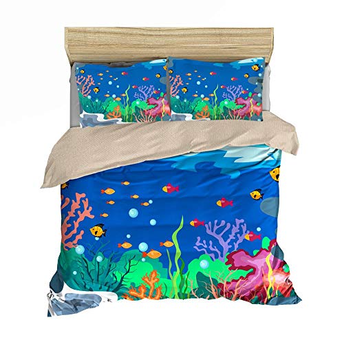 Jcchome Kid's Style 3D Digital Print Bedding Sets With Pillow Sham Duvet Cover,Accept Personal Tailor(3 Piece Double,style-9)