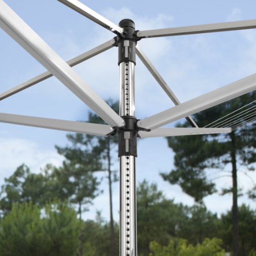 Brabantia Lift-o-Matic Advance Wäschespinne, mit Kunststoff-Bodenanker zum Einbetonieren, Schutzhülle und Klammerbeutel, 50 m Soil Spear - 6