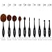 2016 New Professional 10 Pcs Soft Oval Toothbrush Makeup Brush Sets Foundation Brushes Cream Contour Powder Blush Concealer Brush Makeup Cosmetics Tool Set