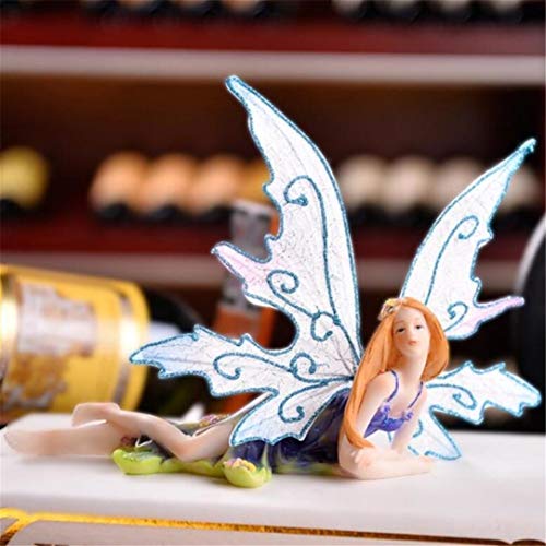 qnmbdgm Ornaments Beautiful Girl Creative Gifts Resin Angel Ornaments Artificial Home Decor Miniature Flower Fairy Figurines Wedding Decor Crafts