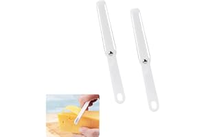 Bansusu 2 Pack Cheese Slicers Kitchen Gadgets Cheese Wire Cutter with Soft Handle for Hard and Semi-Hard Cheese Butter Plastic Multifunctional Butter Curler Tool Cheese Slicers for Block Cheese