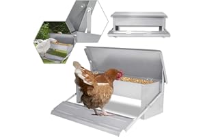 UISEBRT Mangiatoia automatica per galline, in acciaio zincato, impermeabile e a prova di ratti, 5 kg