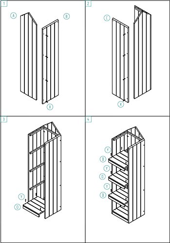 dobar Hoher Gartenschrank aus Holz, Garten-Gerätehaus, natur, 46 x 44 x 175 cm, 56000e - 7